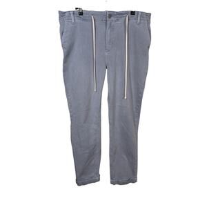 PAIGE Christy Jogger Pants Womens 32 Blue Drawstring Cuffed Patch Pockets
